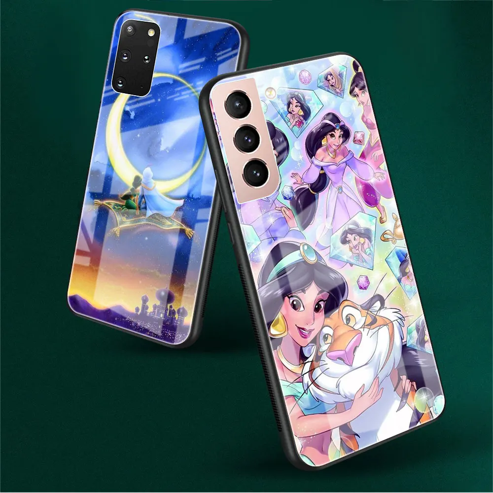 Волшебный стеклянный чехол Disnry Aladdin для Samsung Galaxy S20 FE S22 S21 Ultra 5G S10 S9 Note 20 10 Plus 9
