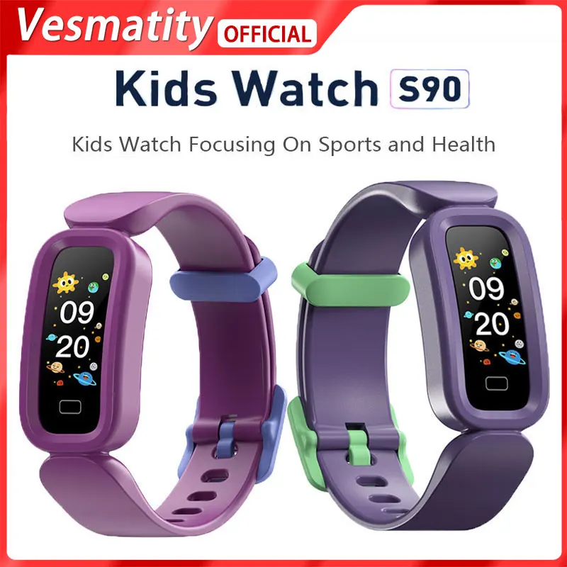 

Vesmatity Kids Watches S90 Smart Bracelet Children Clock Bluetooth Multi-languageWaterproof Sport Pedometer SmartwatchGirls Boys