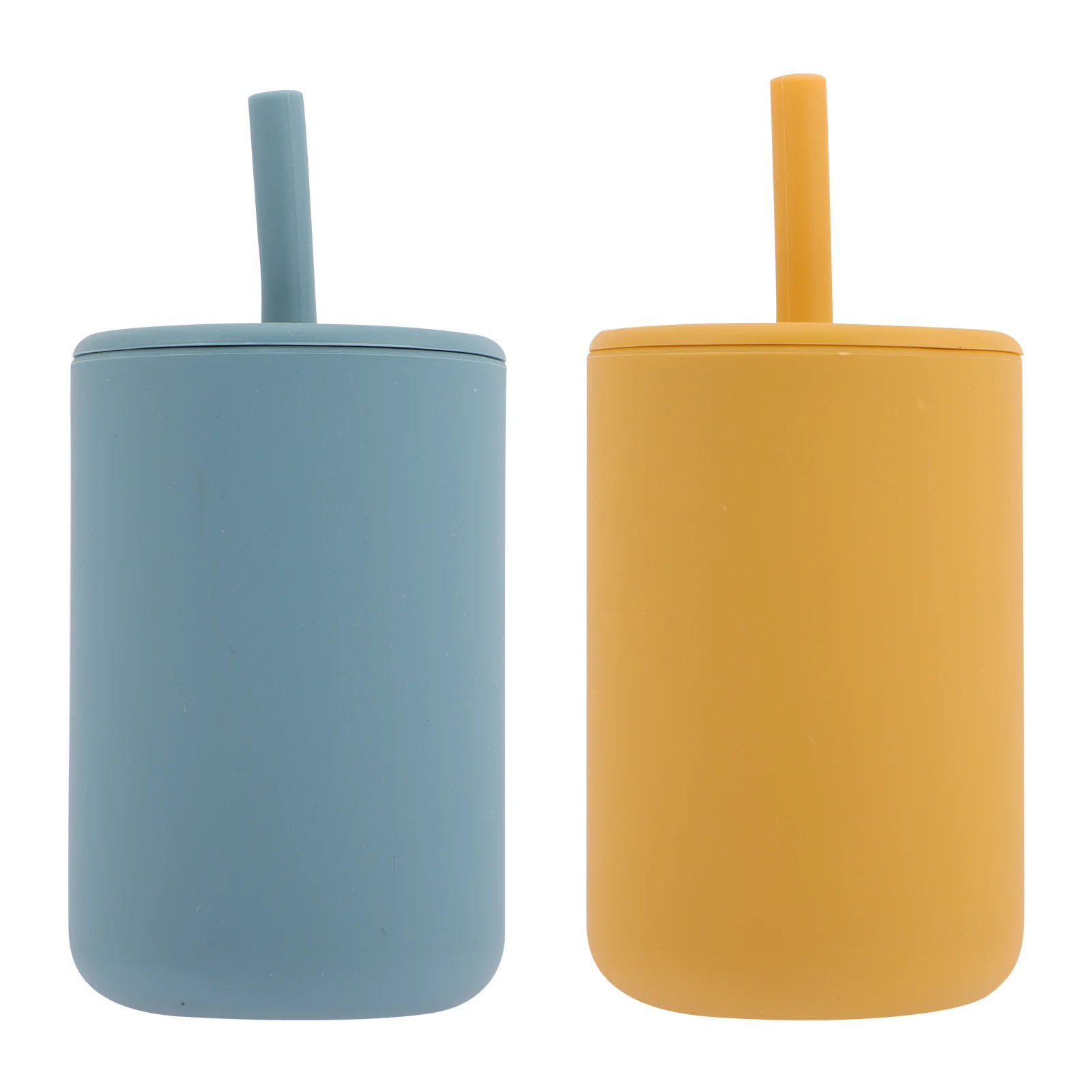 

2pcs Silicone Sippy Cups Baby Sippy Cups with Straw Silicone Toddler Cups Glasses for children Bottle