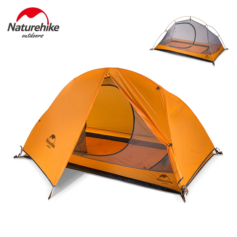 Naturehike Tents Single Person Cycling Tent Ultralight Portable Camping Tent 1P Backpacking Hiking Tent Waterproof Sun Shelter