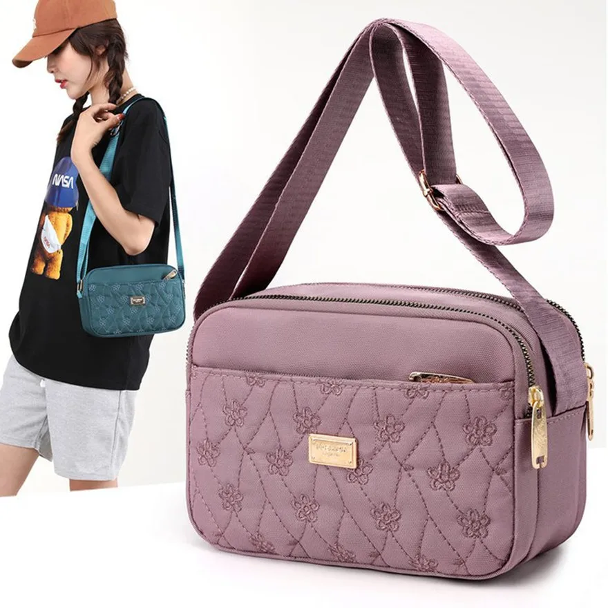 

Waterproof Oxford women's bag, large capacity mother's bag, multi-layer shoulder crossbody bag, casual sports canvas bag