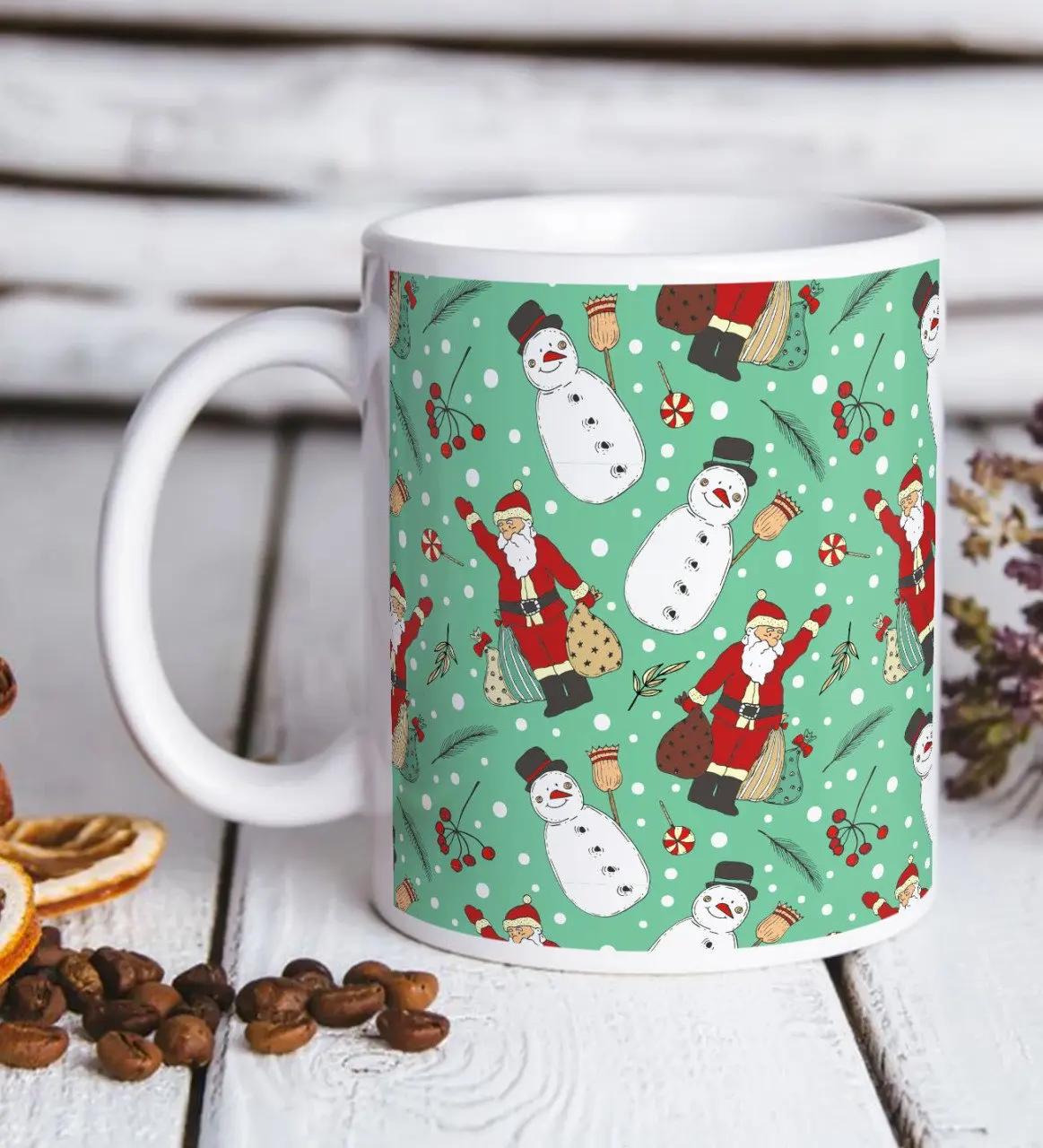 

BK Подарочная белая кружка с Санта Клаусом