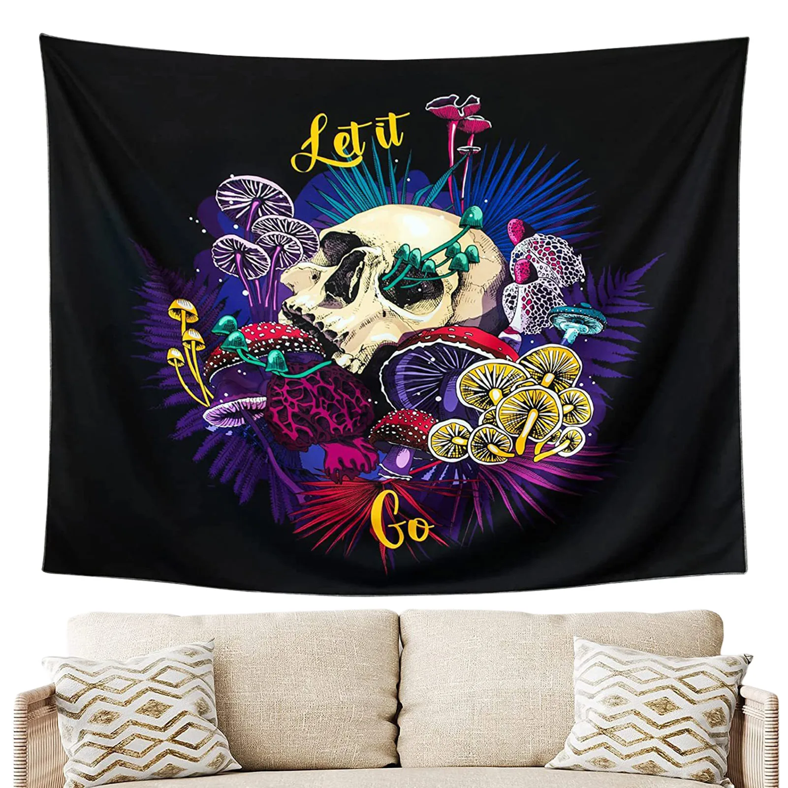 

Starry Aesthetics Tapestry Colorful Trippy Mushroom Aesthetics Tapestry Space Hippie Tapestry Wall Decor For Living Room Dorm