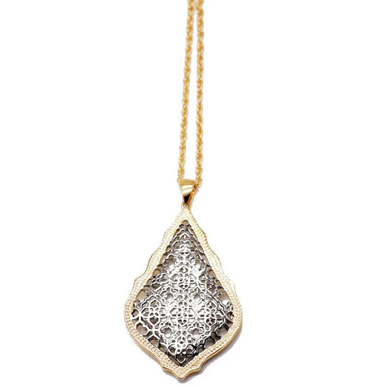 

Vintage Jewelry Bohemian Tibetan Silver Gold Necklace Gypsy Ethnic Hollow Carving Metal Flower Pendant Necklace Women