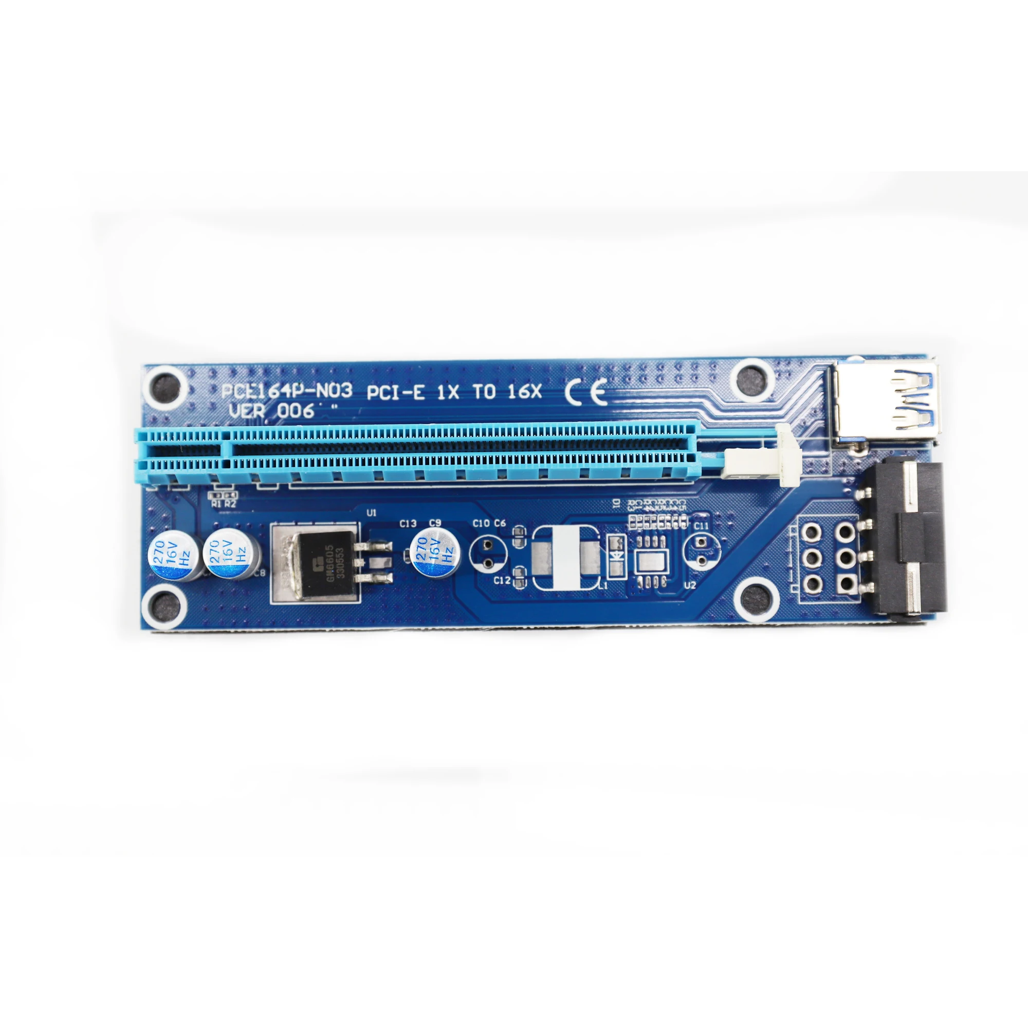 CHIPAL 0 6 м 1 VER006S PCI-E 1X до 16X карта расширения PCIe Extender SATA к 4-контактному кабелю питания