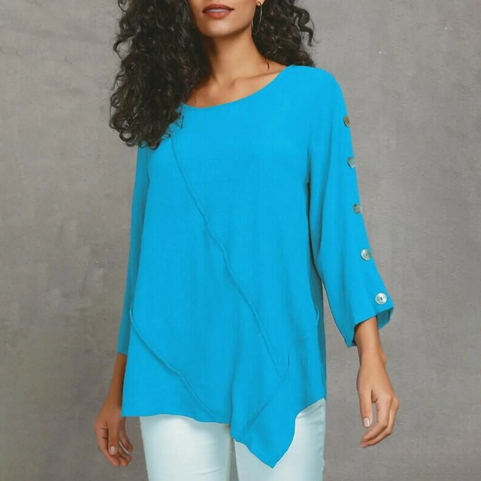 Блузка женская шифоновая с коротким рукавом и круглым вырезом 5xl