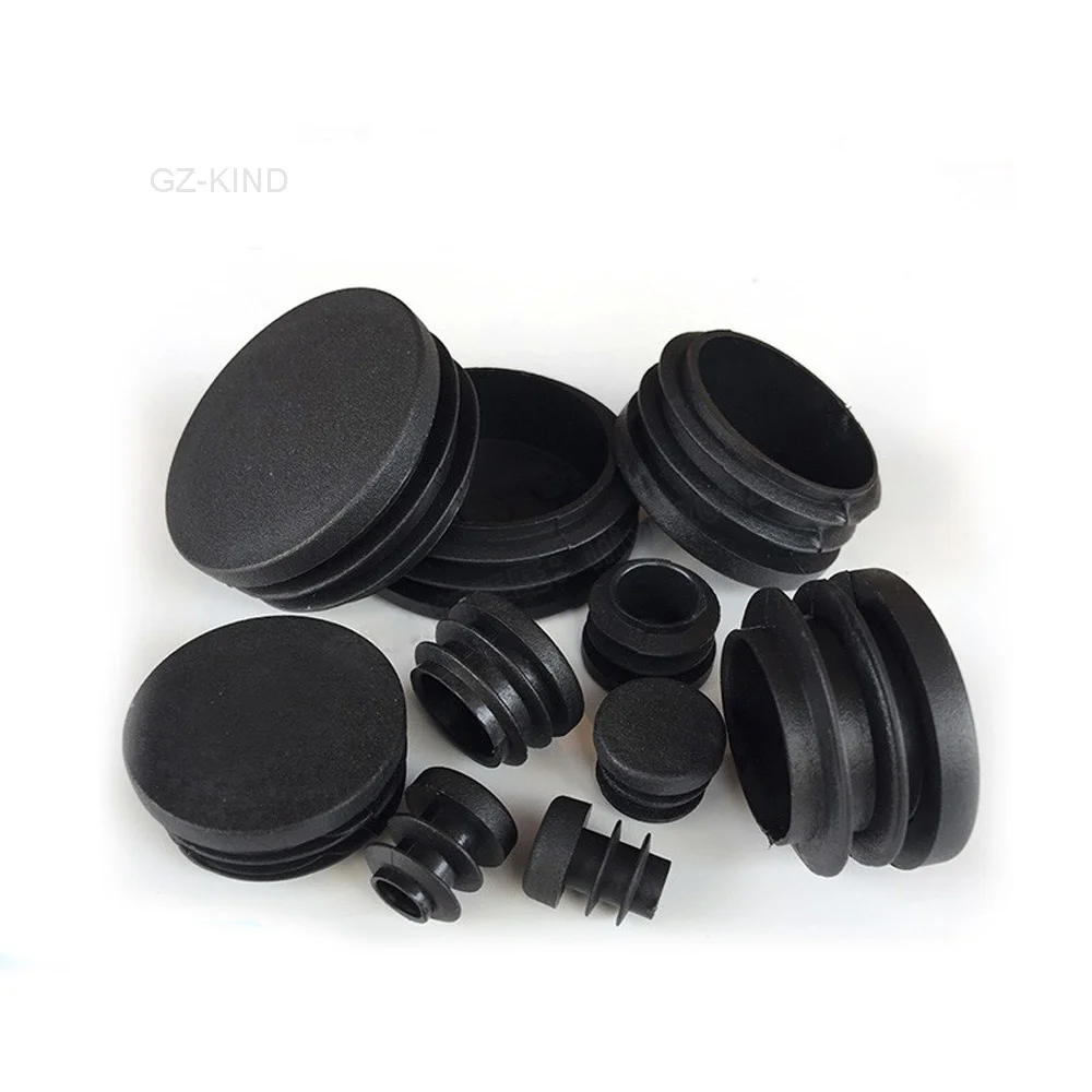 4 pcs Round Plastic Black Caps Pipe Caps Tubular Inserts Bung Plug 12/14/16/19/20/25/28/30/32/35/40/42/45/48/50mm images - 6