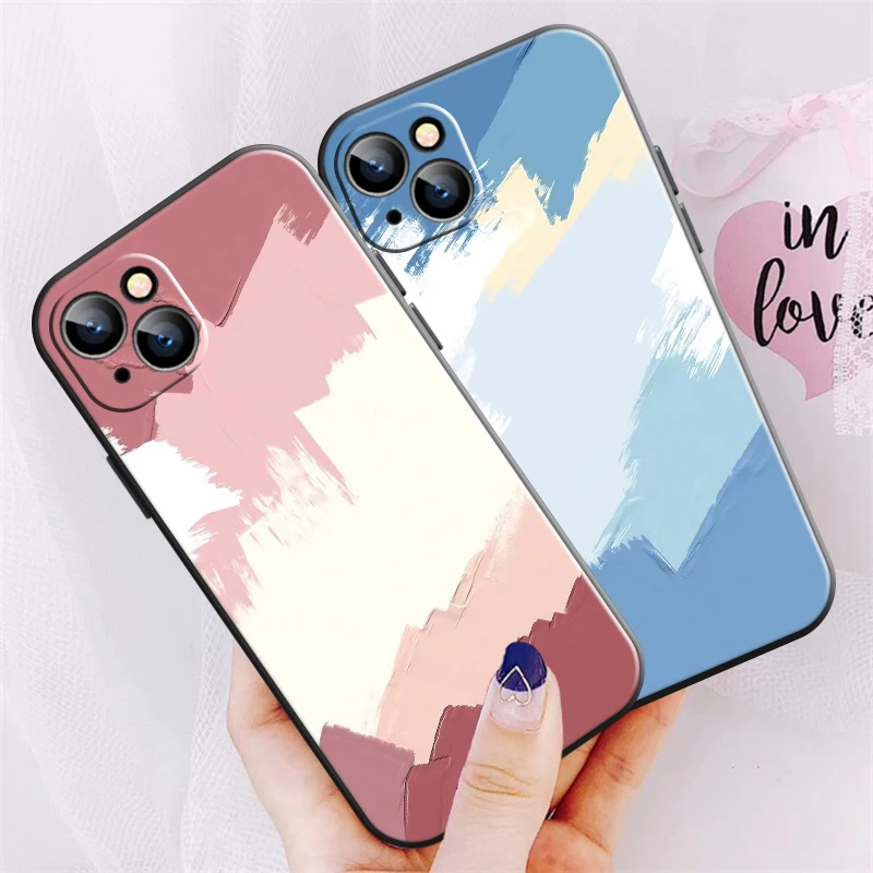 

Simple Style Graffiti Phone Case For Apple iPhone 14 13 12 11 Pro 12 13 Mini X XR XS Max SE 6 6s 7 8 Plus Liquid Silicon