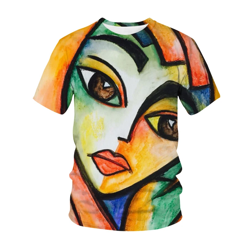 

Artistic Women Face 3d Printed T-shirts Women Men y2k Clothes Short-sleeve Aesthetic Tees Tops Oversized Summer Female Clothing