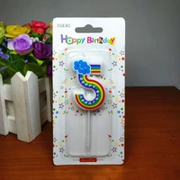 new hot 1pc birthday number candles colorful rainbow number happy birthday cake candles baking decoration candles