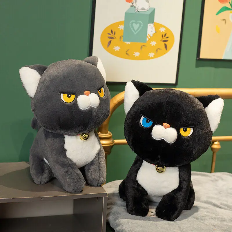 

25-40cm Cute Black Cat Plush Animal Stuffed Doll Kawaii's Boy Girl Holiday Gift Toys Home Sofa Decoration Throw Pillows