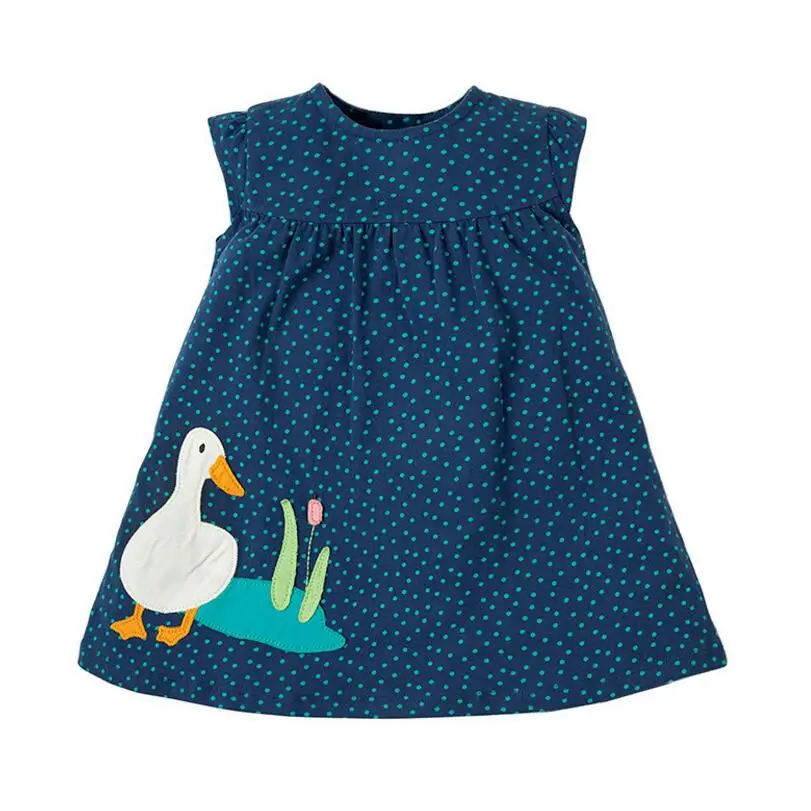 

Frocks for Girls 2021 New Summer Baby Girl Clothes Brand Striped Dress Kids Cotton Animal Bunny Flower Print Sleeveless Dresses