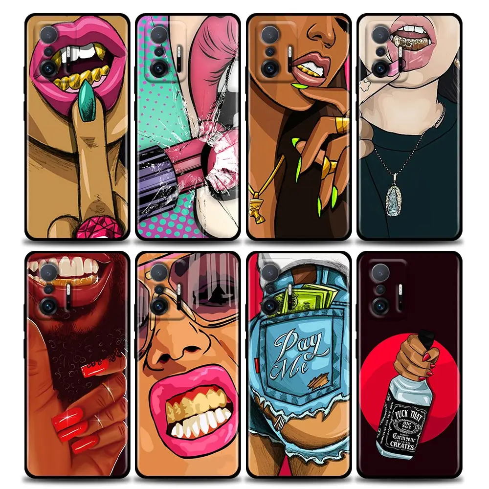 

Art for African Girls Phone Case for Xiaomi Mi 12 12X 11 11X 11T X3 X4 NFC M3 F3 GT M4 Pro Lite NE 5G Soft Silicone Case Funda