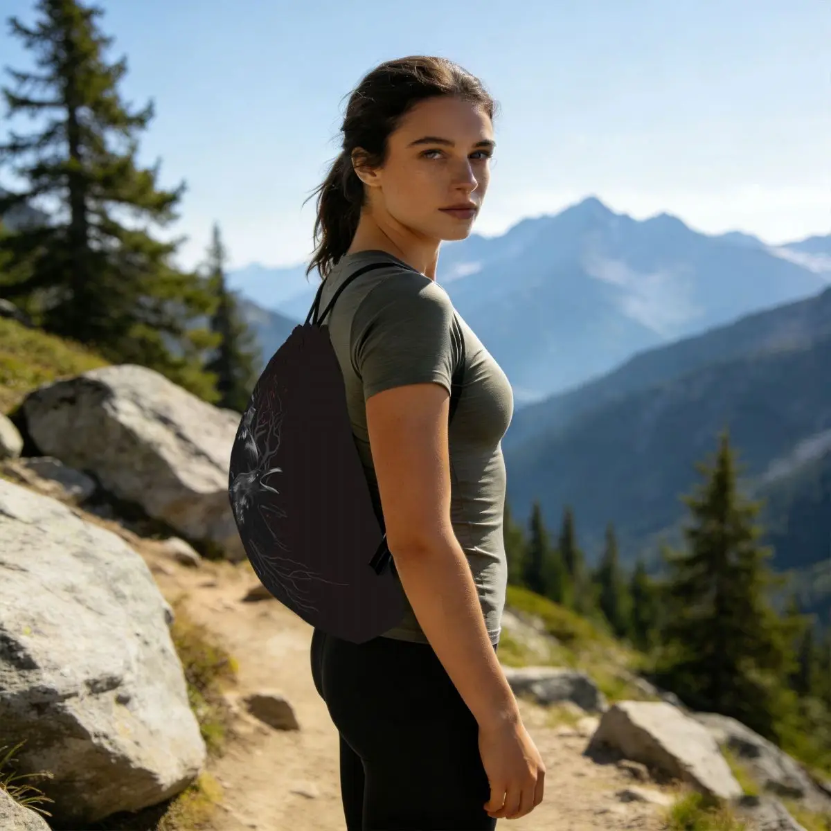 Рюкзак-мешок Odin's Yggdrasil Raven Of Wisdom на шнурке, спортивная сумка для спортзала, портативная дорожная сумка-мешок для мужчин и женщин (art.: 3920dc9e27e72) - 3920dc9e27e72