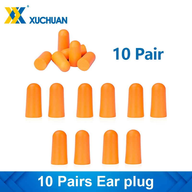 

10Pairs Earplugs Noise Reduction Sleep Anti Canceling Music Sound Insulation Earplug Protection Foam Sleeping Ear Plugs