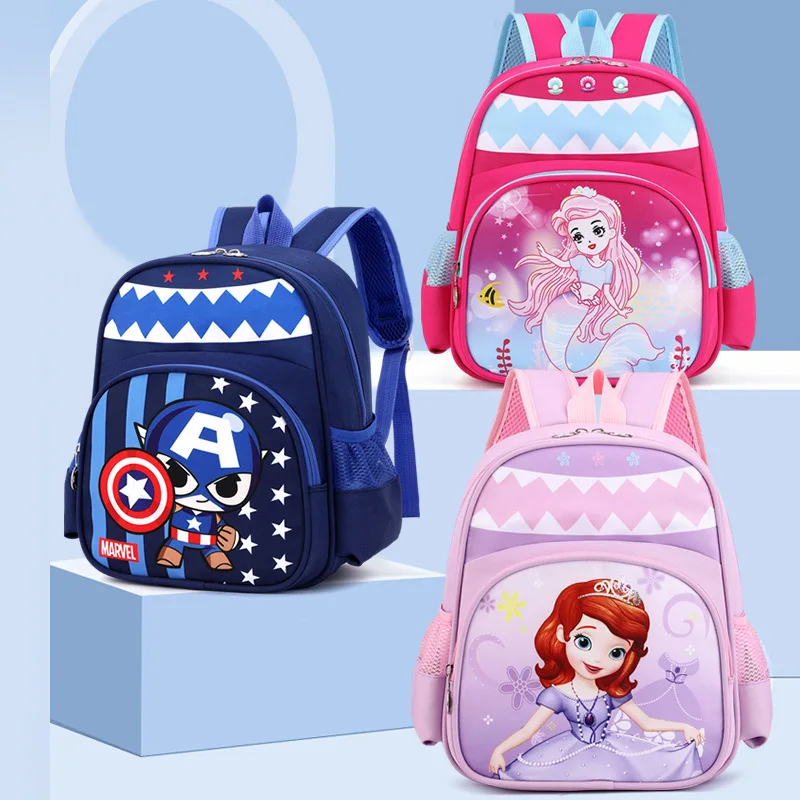 

Disney Marvel Spiderman Children's School Bag Cartoon Frozen Princess Elsa Boy Girl Baby Backpack Kindergarten Kid's Gifts