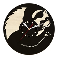 ferret stoat pet wooden round wall clock for bedroom living room forest and semi woodland animal silent non ticking wall clock