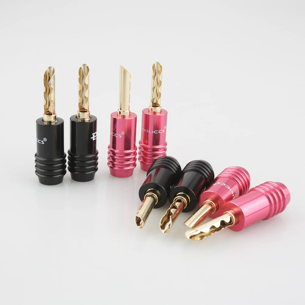 12Pcs Gold Plated Aolly Body BFA Audio Banana Plug Hi End Banana Connector For DIY Speaker Cable