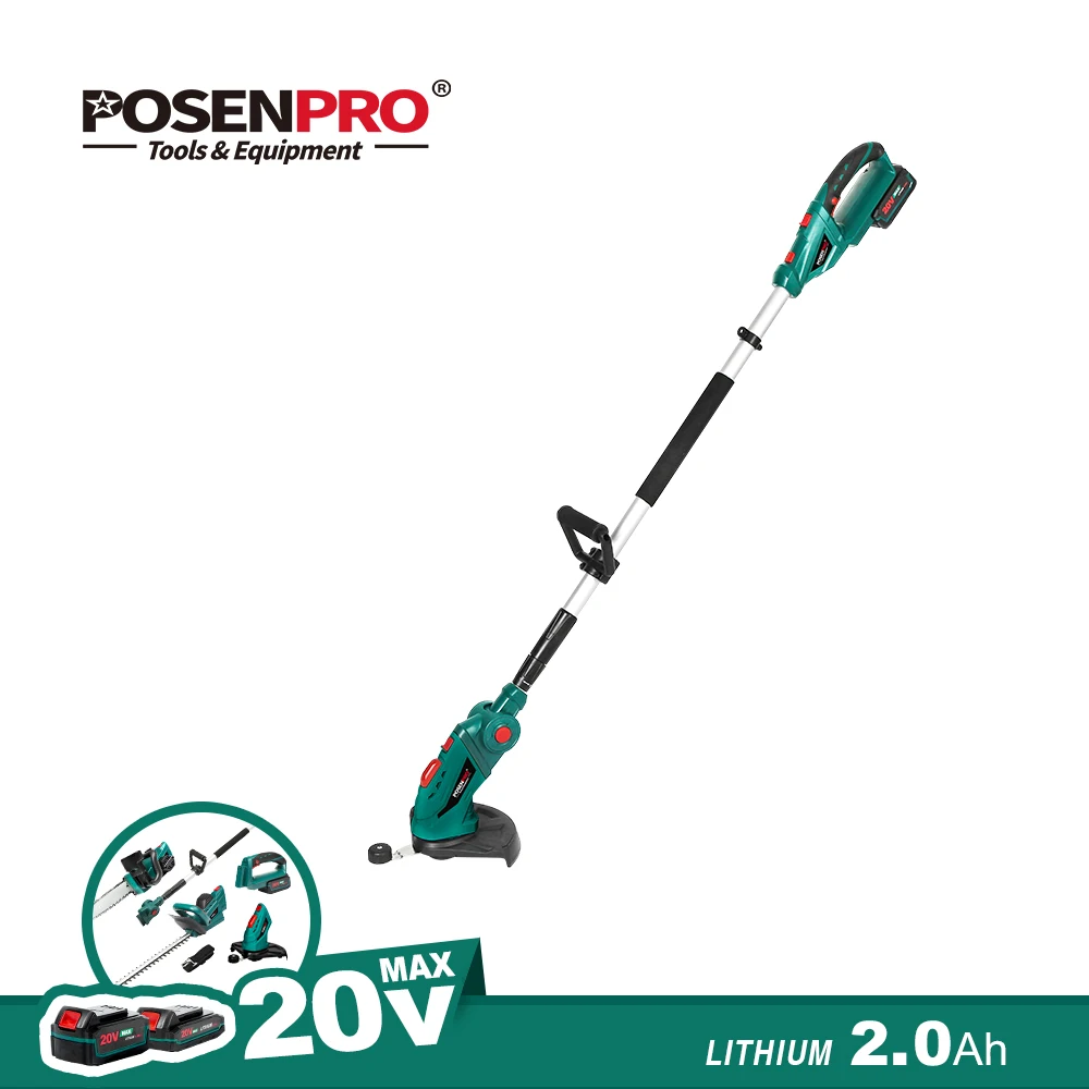 

POSENPRO 20V Cordless Grass Trimmer Grass Cutter Telescopic Handle With 2.0Ah Battery And Charger Household Grass Cutter