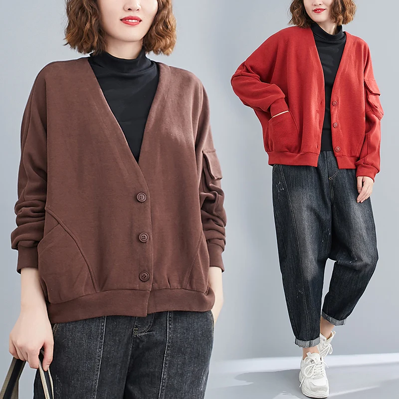 Женская Модная Свободная Художественная Короткая Куртка С Длинными Рукавами