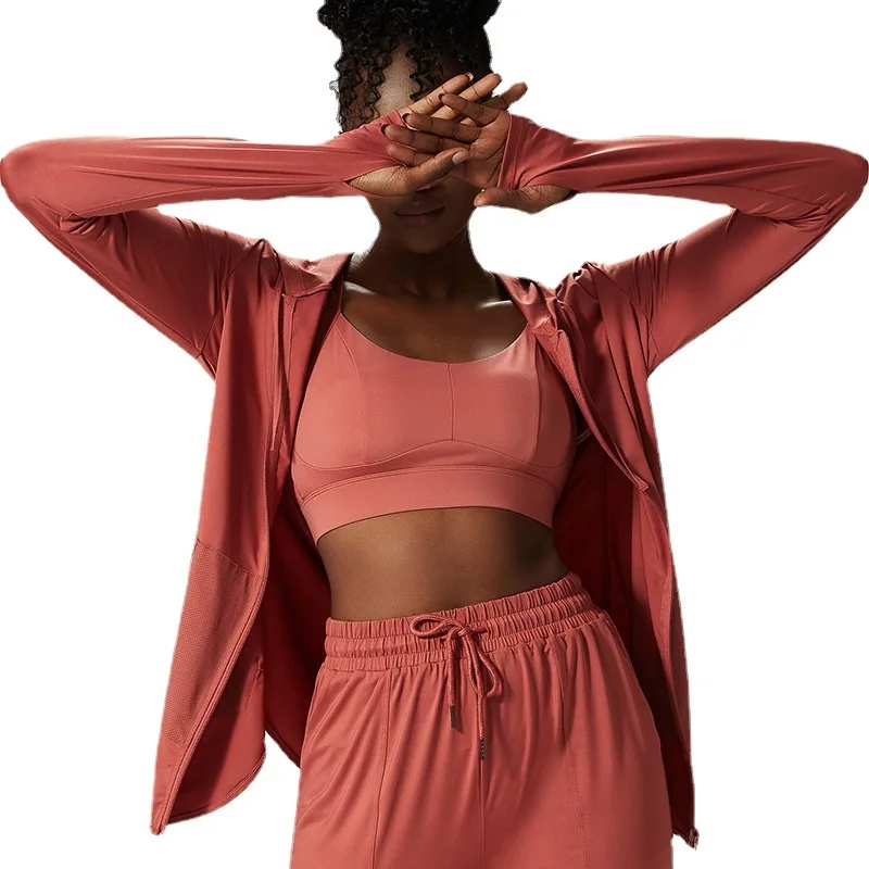 Antibom Yoga Clothing Jacket Women's Thin Section Long-sleeved Fitness Coats Running Breathable Quick-drying Sportswear Top