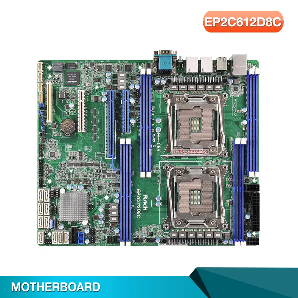 Server Motherboard EP2C612D8C For ASROCK DDR4 2400 LGA2011 ATX Support Array 5 E5-2600/4600 V3 Fully Tested Good Quality