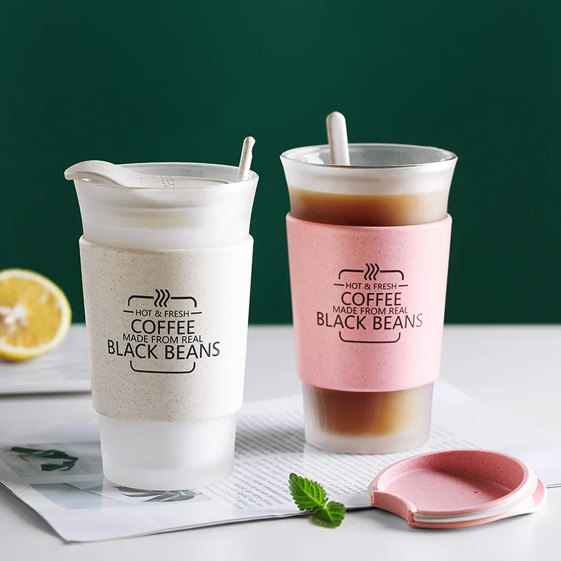 

Coffee Cup Men's Student Glass Water Cup Ins Wind Dormitory Creative Portable Drinking Cup High-value Mug Office Drinking Cup