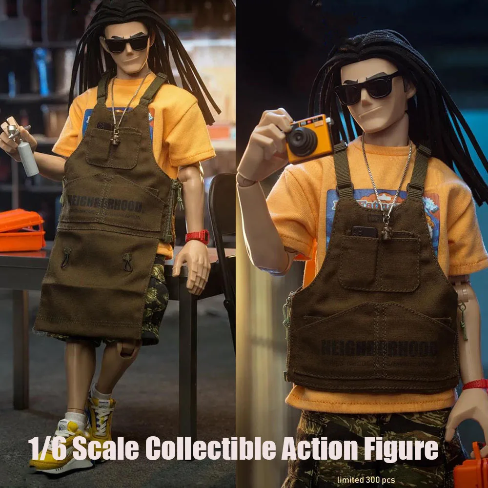 

Trickyman12 1/6 Men Soldier love sick Fashion Street Cartoon Cartoon Boy Personality Dirty Braid Full Set 12" Action Figure Body