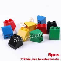 5pcs big size building blocks construction 1x2 dots beveled brick diy toys compatible with all major brands for children 3 ages