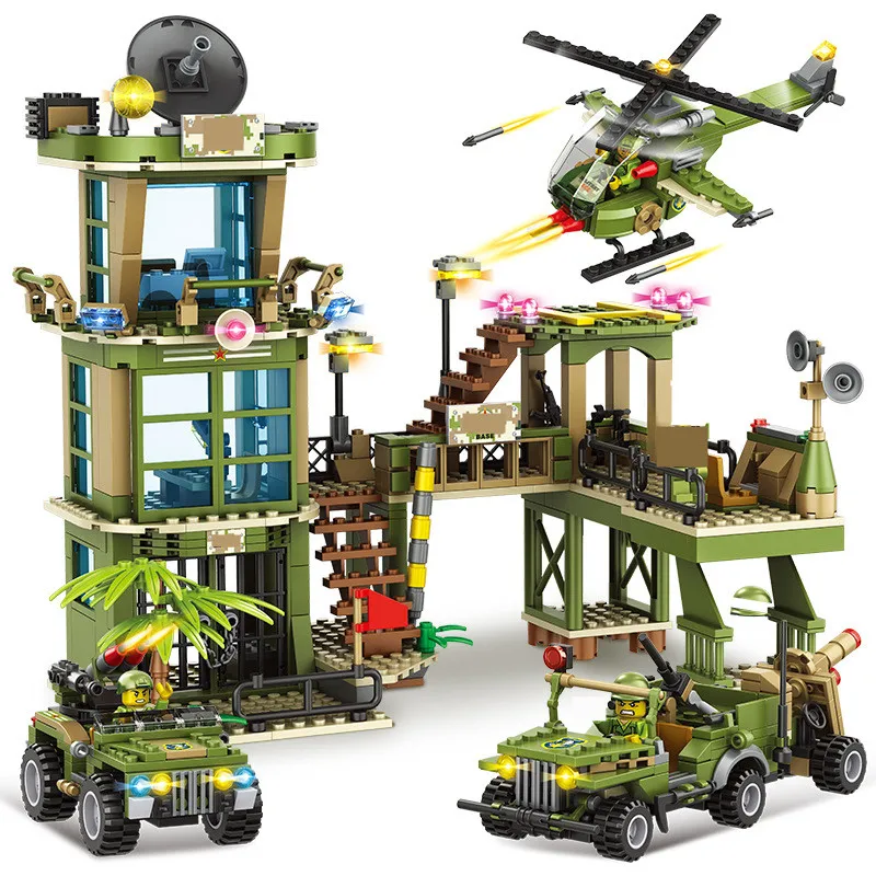 870 шт. Детский конструктор командный центр