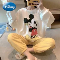 disney mickey mouse minnie female loose casual cute cartoon pajamas long sleeve outer wear home service suit