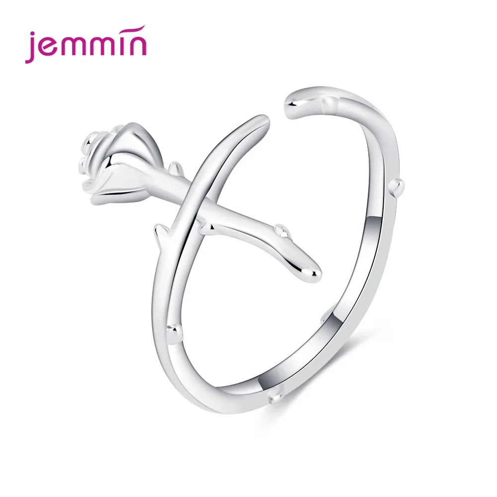 

Женское кольцо из серебра 925 пробы, с розой