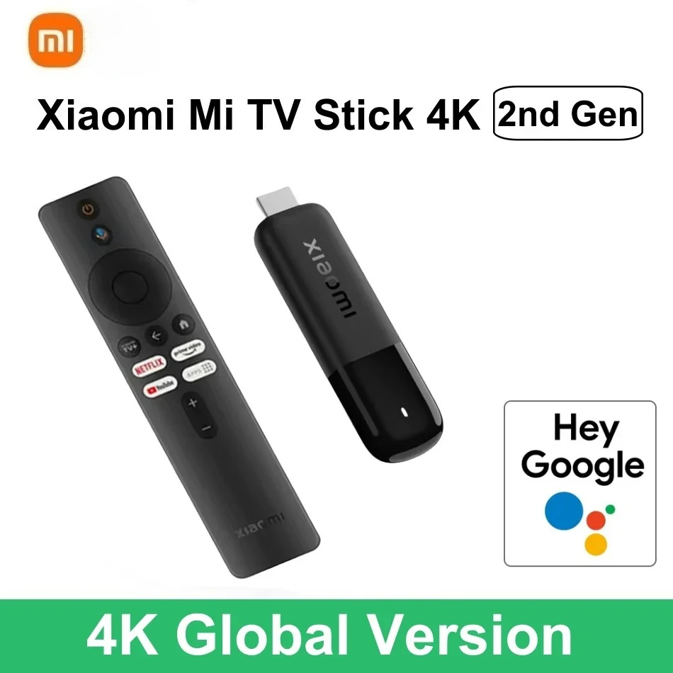 Фото Xiaomi TV Stick 4K 2-го поколения 2025 Глобальная версия Bluetooth 5.2 Google TV Smart HDR 2 ГБ ОЗУ 8 ГБ ПЗУ Mini TV Dongle Потоковое мультимедиа №1