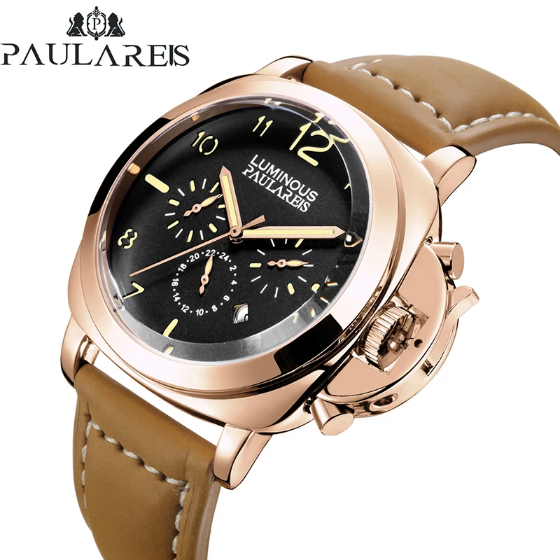 

Fashion Men's Mechanical Watch Young Style Leather Tourbillon Automatic Watch Luxurious Waterproof Auto Date Clock Dropshipping