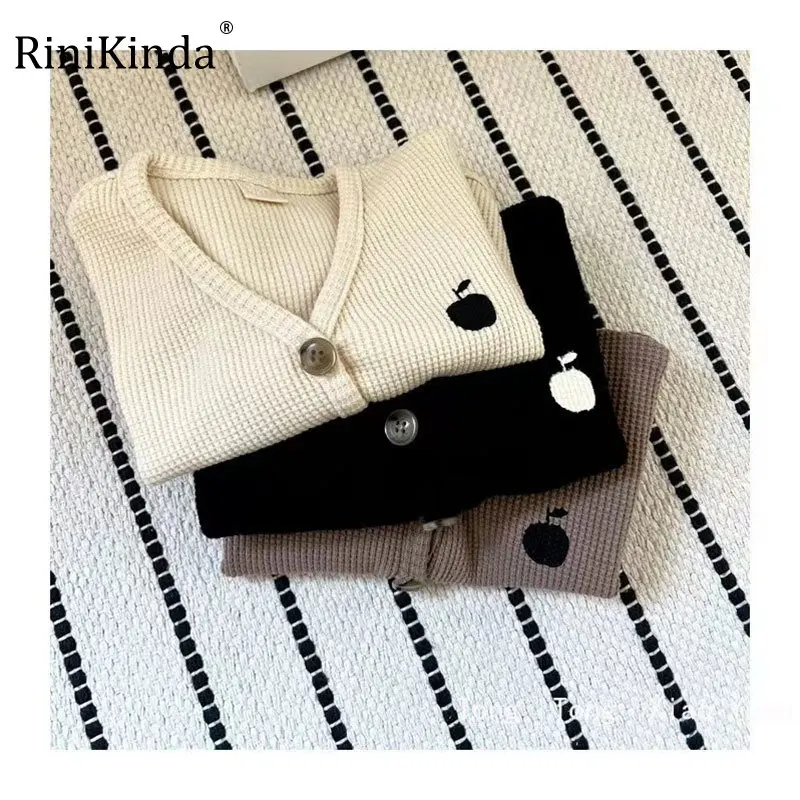 

RiniKinda Autumn New Fashion Baby Cotton Cardigans Boys Girls V-neck Jacket Comfortable Clothes Infant Cardigan Coat Kids Tops