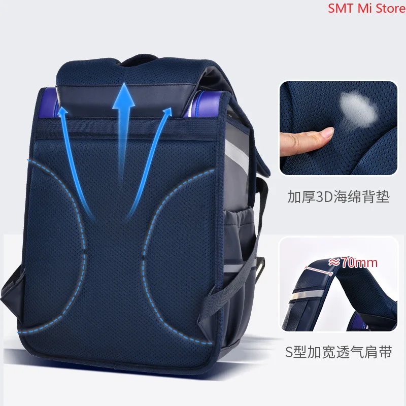 Xiaomi New Lighten Up Primary School Students Flip Large-capacity Waterproof 6-12 Years Old Child Space Bag Kids Backpack HOT