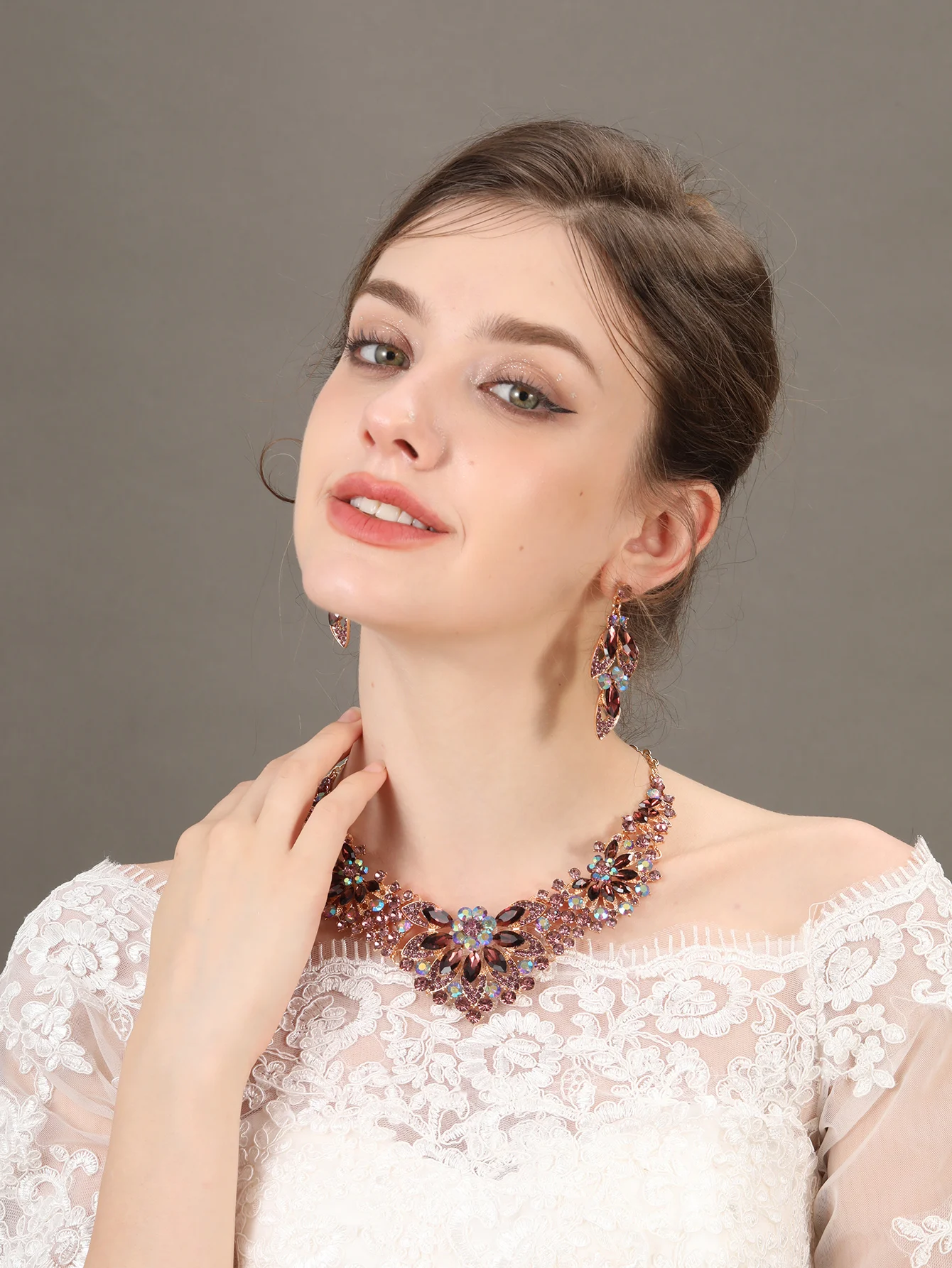 Модные свадебные аксессуары для невесты ожерелье серьги ювелирные наборы