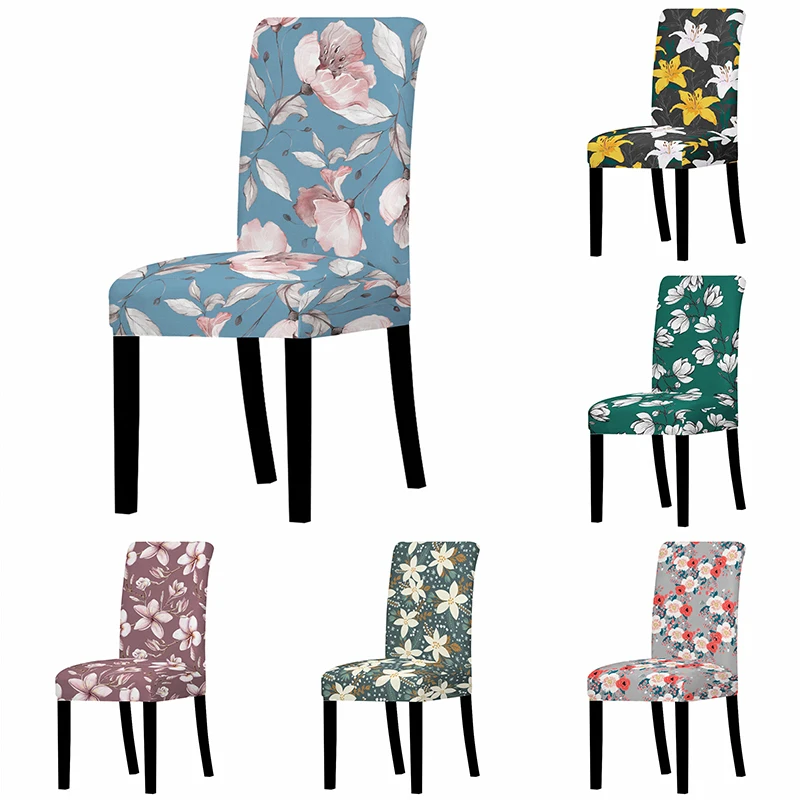 

Colorful Flower Pattern Chair Cover Home Spandex Chair Cover Elastic Chair Cover Nordic Style Anti-fouling Office Chair