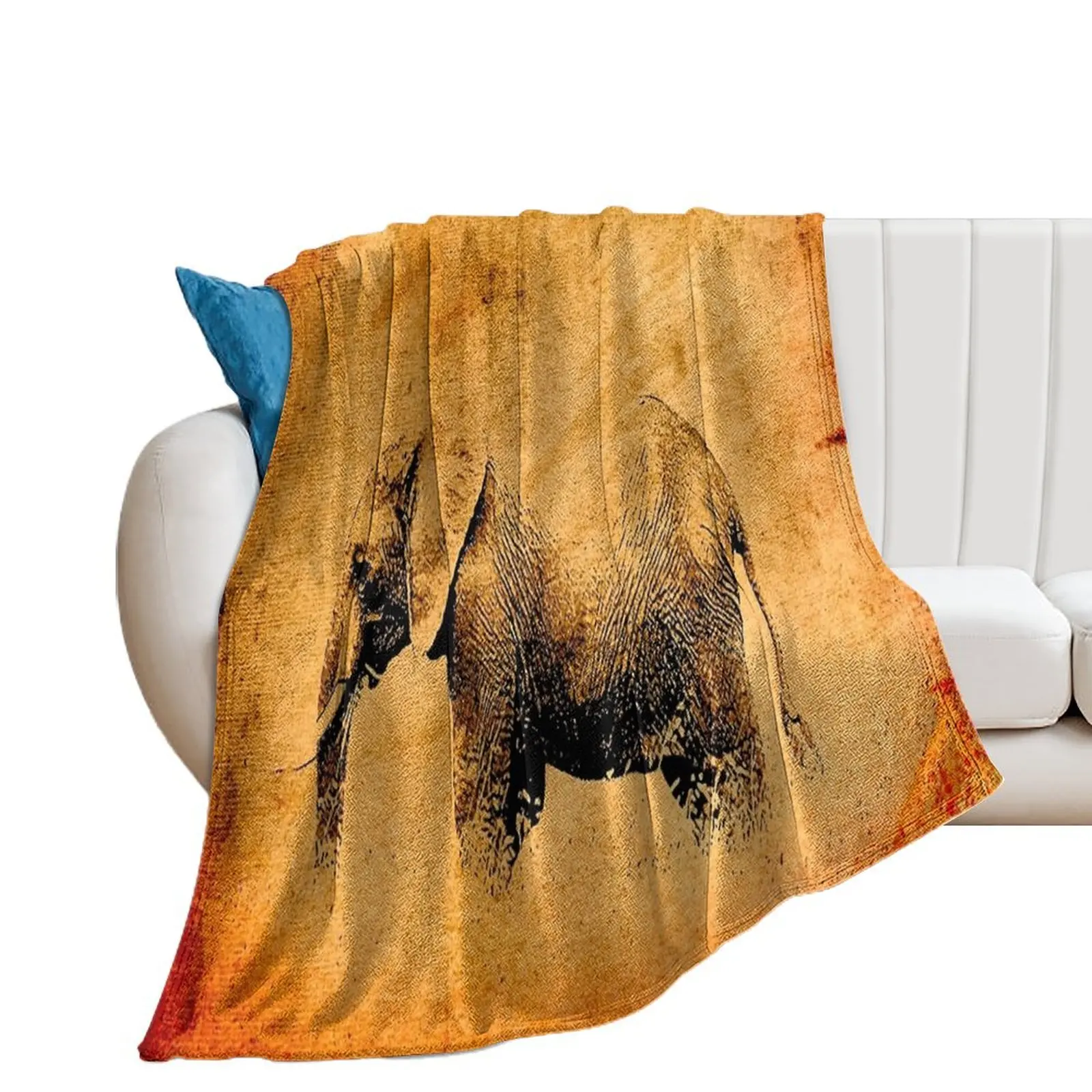 Винтажное одеяло с принтом Парк Африки-слон