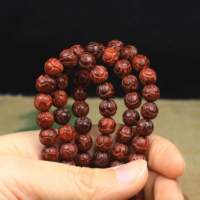 Pterocarpus Santalinus Красное сандаловое дерево ручной работы Резные полоски из 108 шт.