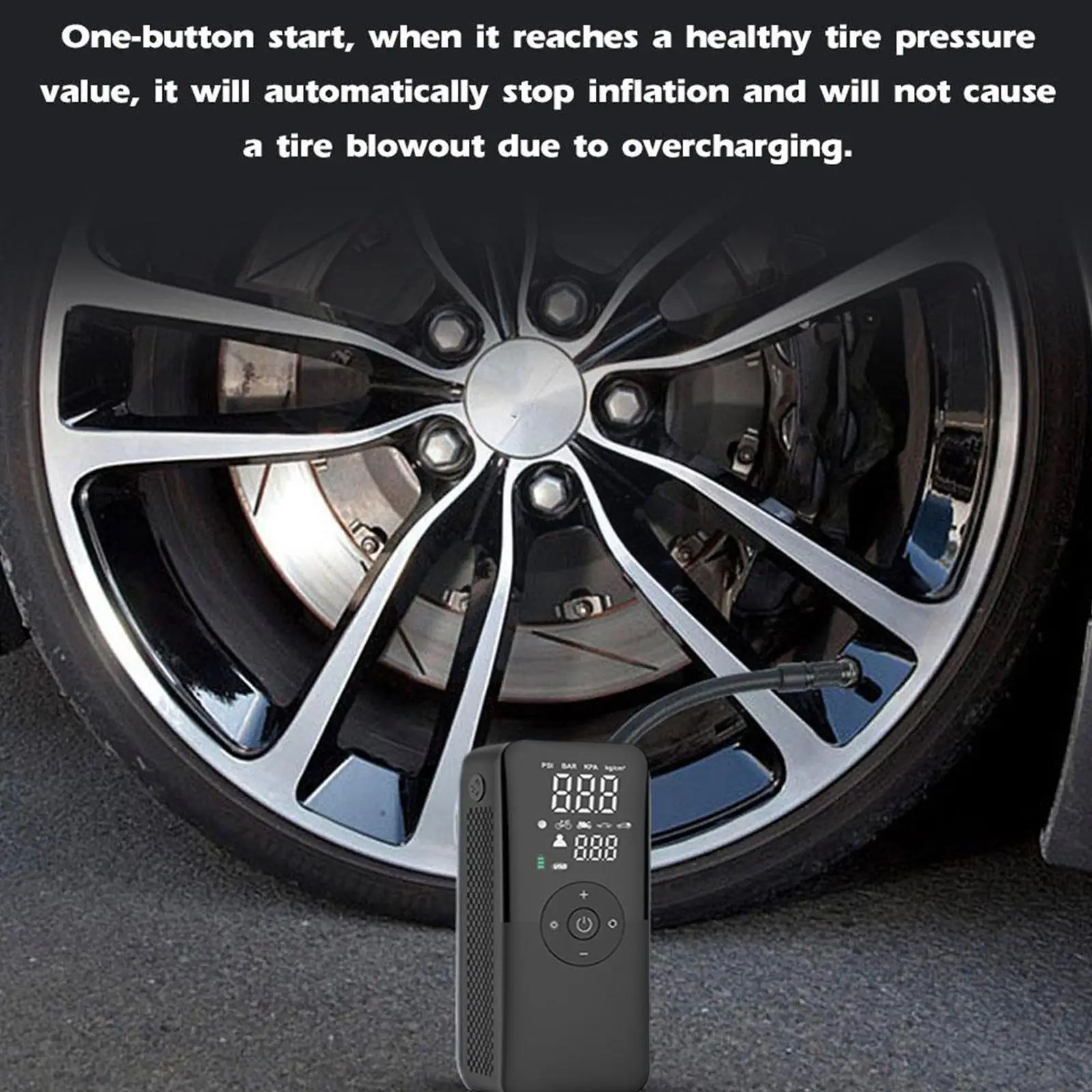 

Air Compressor Wireless Air Pump For Car Portable Tyre Inflator Electric Motorcycle Pump Air Compressor For Car Motorcycles H4J2