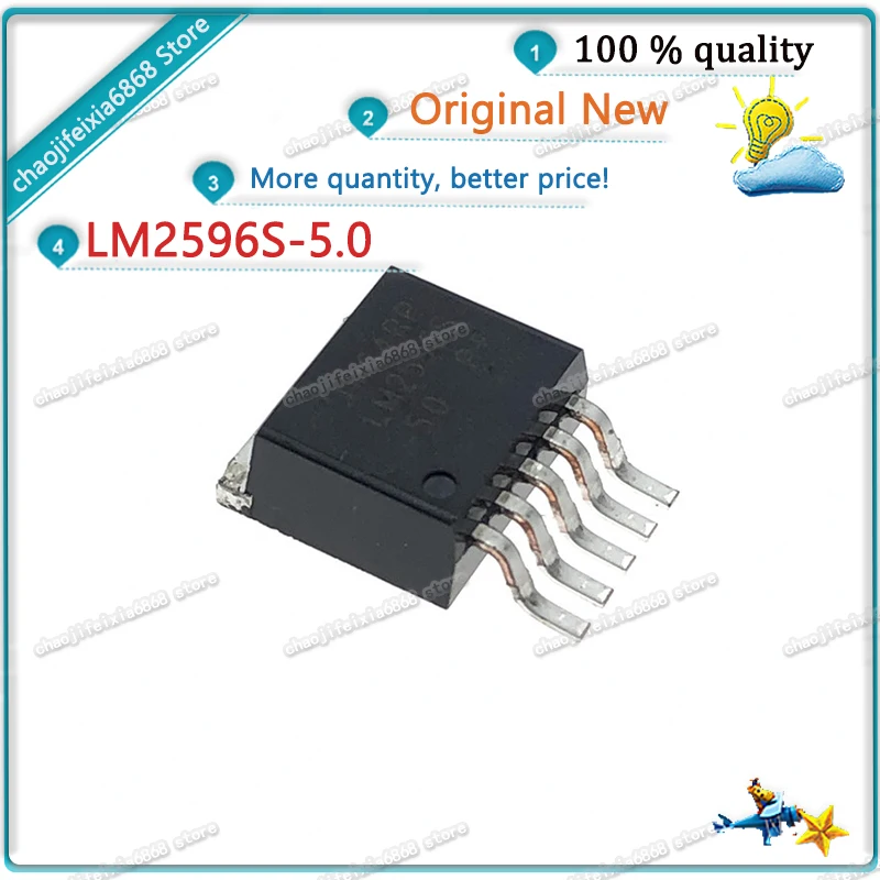 10 шт./лот! LM2596S-5.0 TO-263 LM2596S 5V 3A Высокоточный импульсный источник питания |