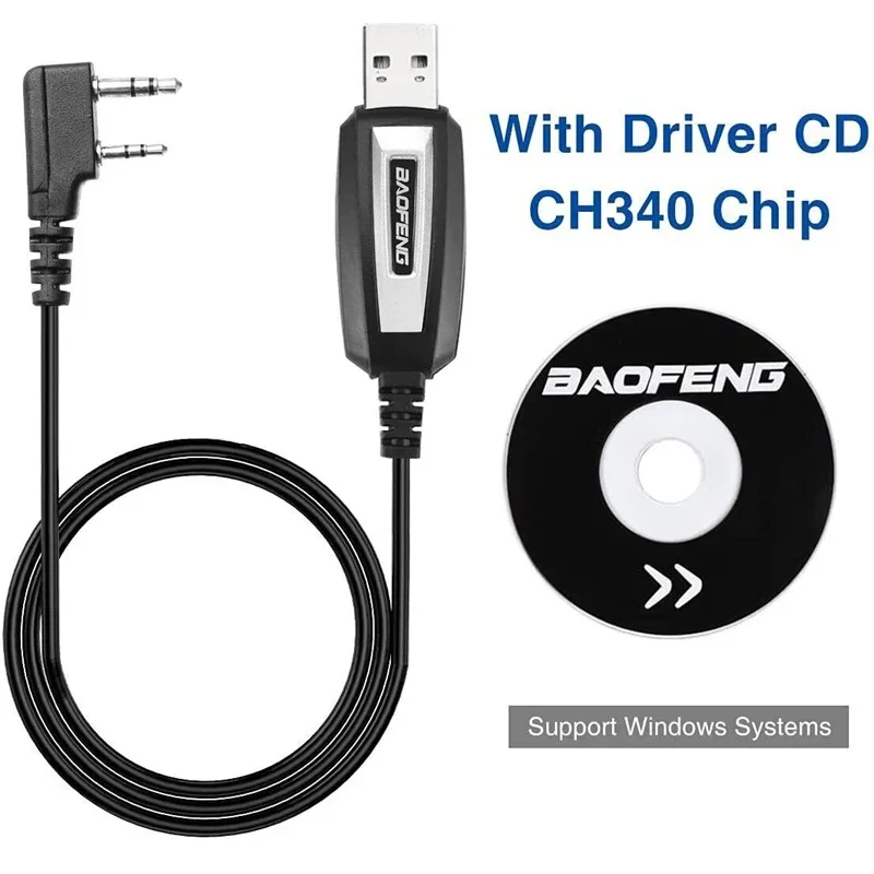 USB-кабель для программирования с компакт-диском для рации Baofeng UV-5R82888SUV-S9PLUSUV-13161721 Pro и Quansheng UV-K55R Plus (art.: 3920d3ffbbaf0) - 3920d3ffbbaf0