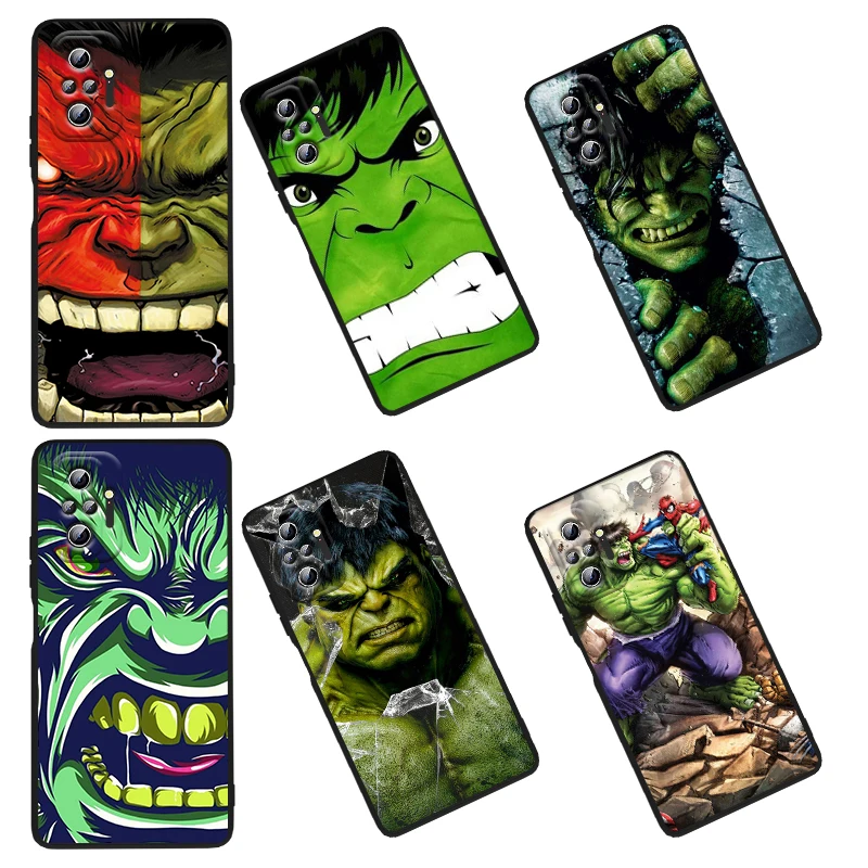 

Marvel Hulk For xiaomi Redmi 10 K50 K50G 9 9A 9T 9C 9AT 8 8A 7A 6 6A 5 4X S2 2022 5G Pro Gaming Plus TPU Shell Black Phone Case