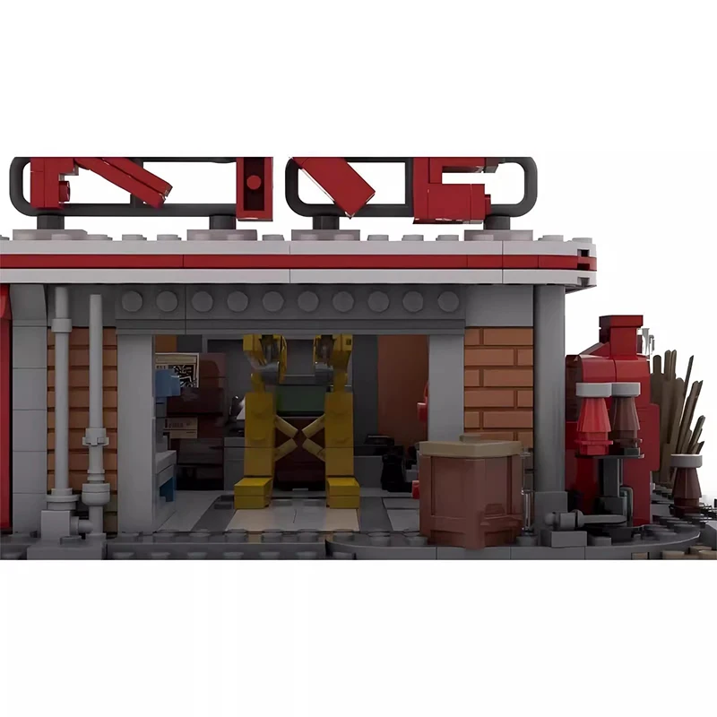 Конструктор Bricklink MOC Ideas Game Fallout 4 Red Rocket Truck Stop City House архитектурные наборы детские