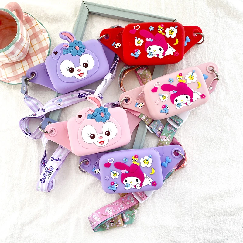 

Силиконовая сумка в стиле мультфильма Disney, нагрудная сумочка из мультфильма аниме стеллало, мессенджер, миниатюрный кошелек для мелочи, под...