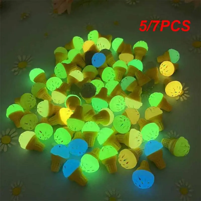 

5/7PCS Simulation Ice Cream 3d Luminous Ice Cream Refrigerator Sticker Mobile Phone Shell Supplies