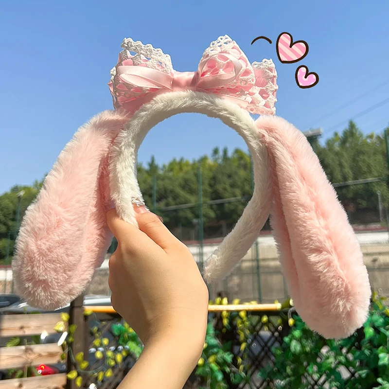 

Cute Big Rabbit Ears Headband Kawaii Soft Plush Anime Party Costume Bow Ear Headbands Hairband Girls Hair Accessories Props