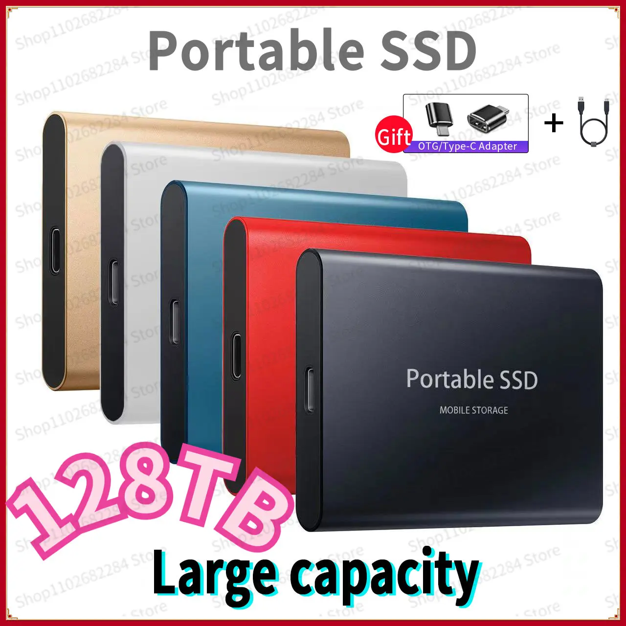 Original 128TB External Hard Drive SSD 2tb Mobile Solid State Drive for PC Laptop USB 3.1 1TB Storage Mobile Hard Drive Portable