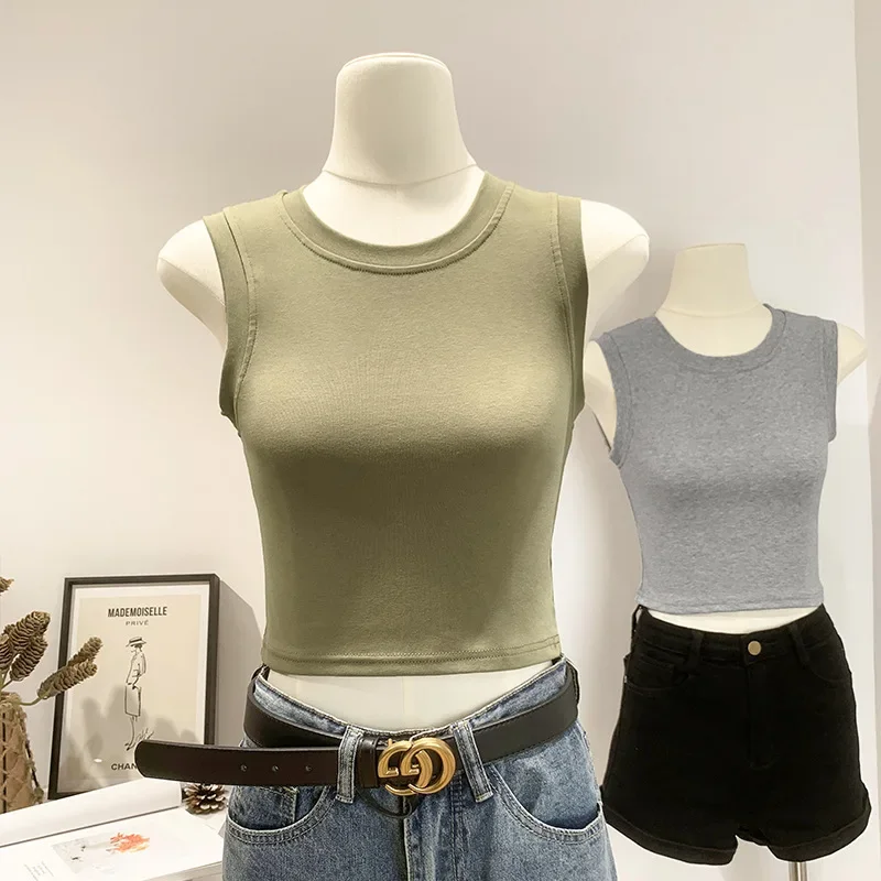 Женская укороченная майка летняя верхняя одежда антиэкспозиционный внутренний